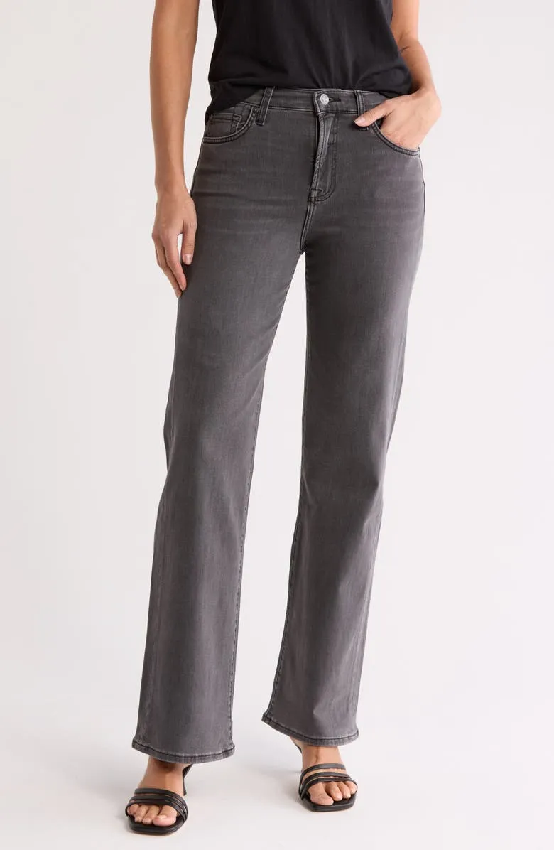 Casual Style High Waist Straight Leg Jeans