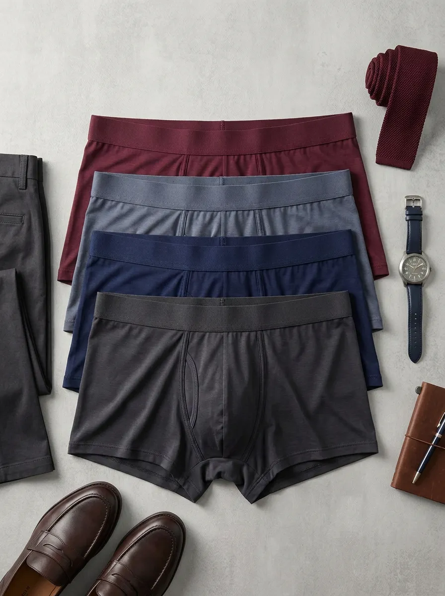 Men's Solid Color Multi-Pack Cotton Boxer Briefs