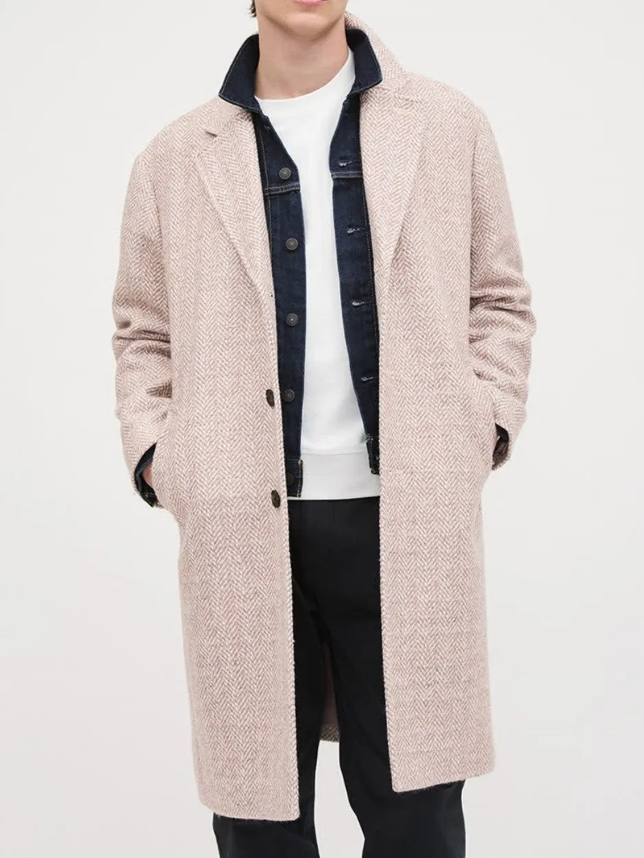 Blush Pink Long Sleeve Casual Overcoat