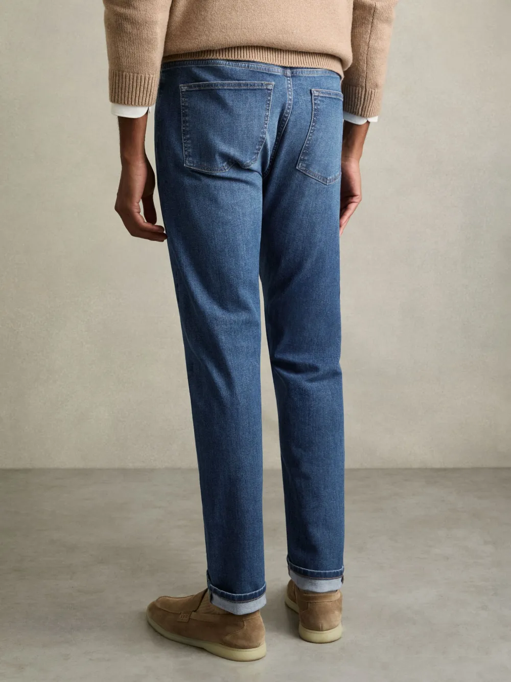 Solid Color Basic Slim Fit Men's Jeans