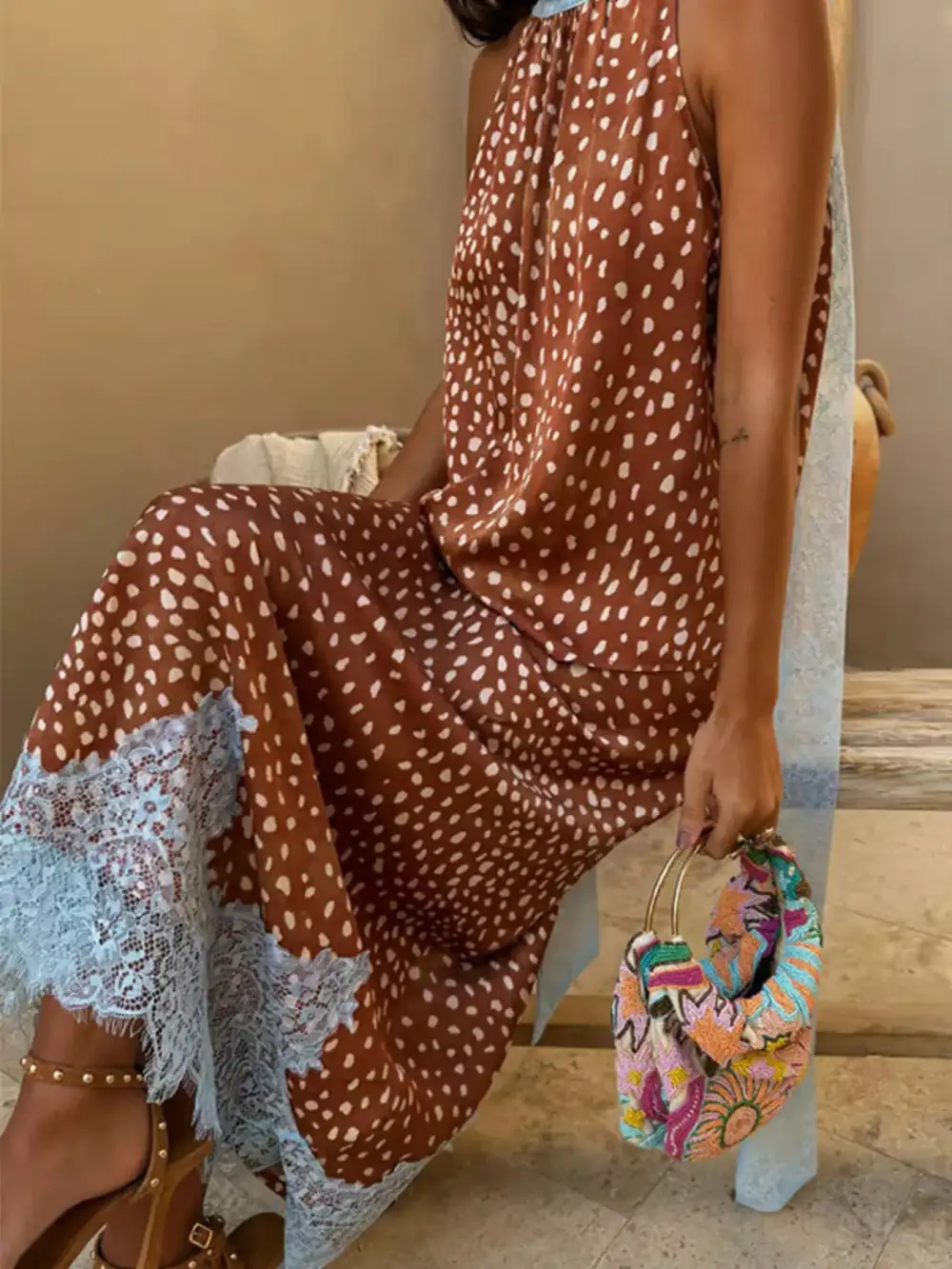 Sleeveless Lace Coordinated Set