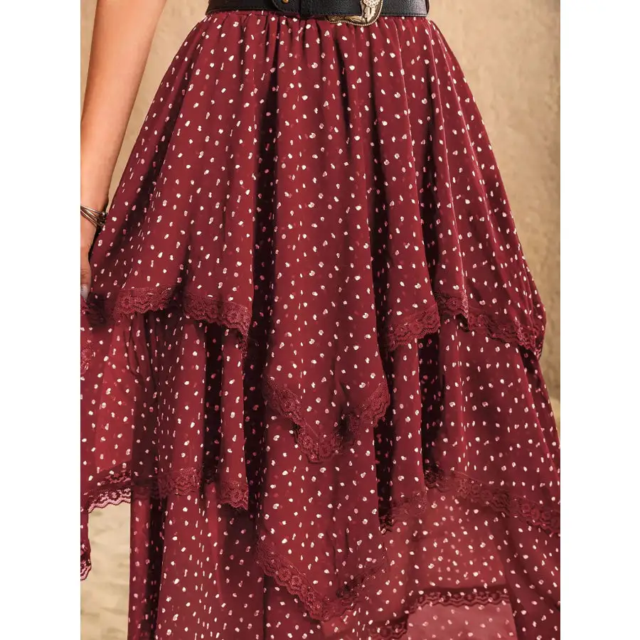 Lace Detail Layered Skirt
