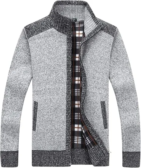 🧥 Men’s Reversible Full Zip Knitted Cardigan – Two Styles. One Smart Choice.