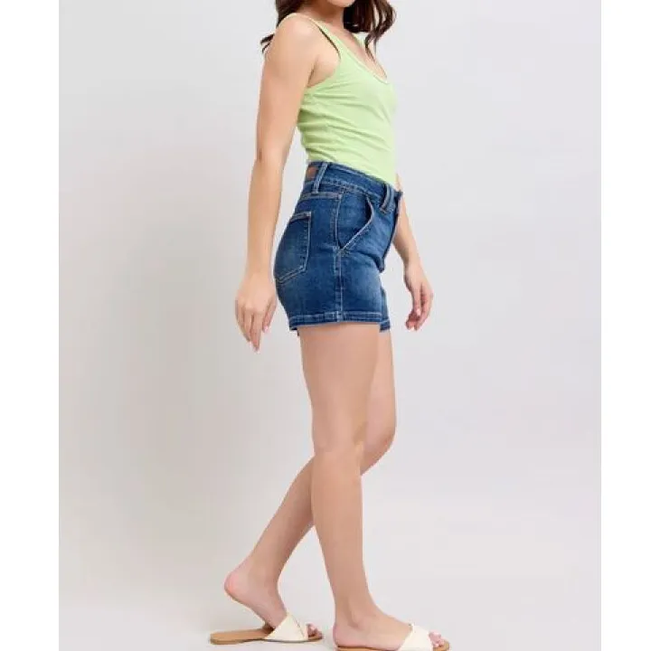 Full Size Double Button Waistband Denim Shorts Plus Size
