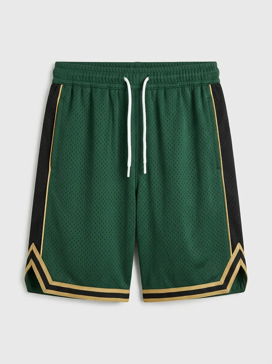 Versatile Striped Detail Mesh Detail Profile Men's Basketball Shorts
