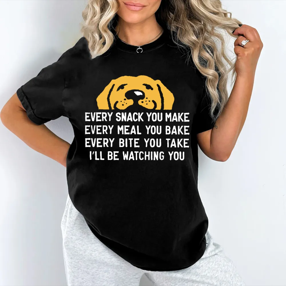 Women's Snack Watching Dog Graphic Tee