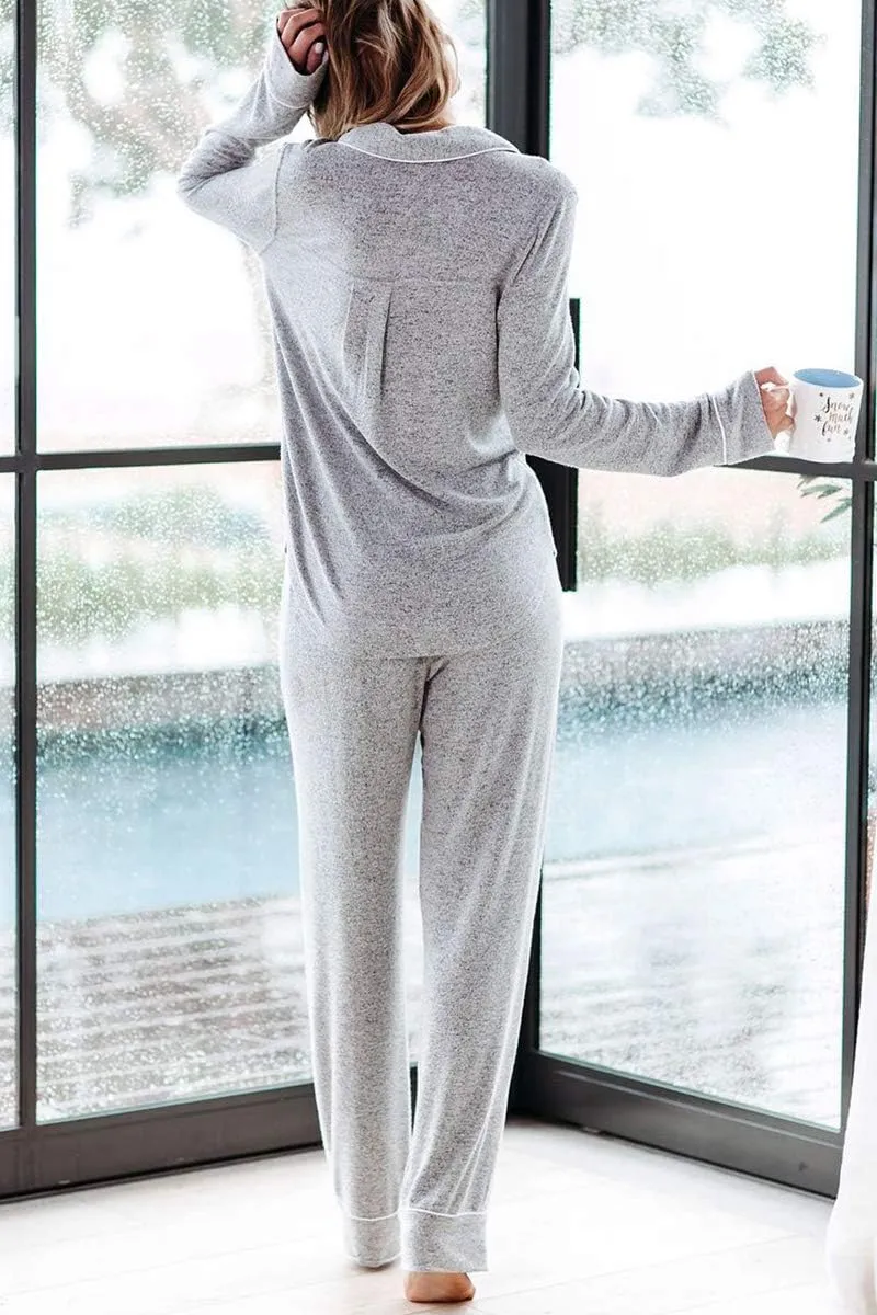 Women's Pajama Sets Long Sleeve Button Down Sleepwear Nightwear Soft Pjs Lounge Sets