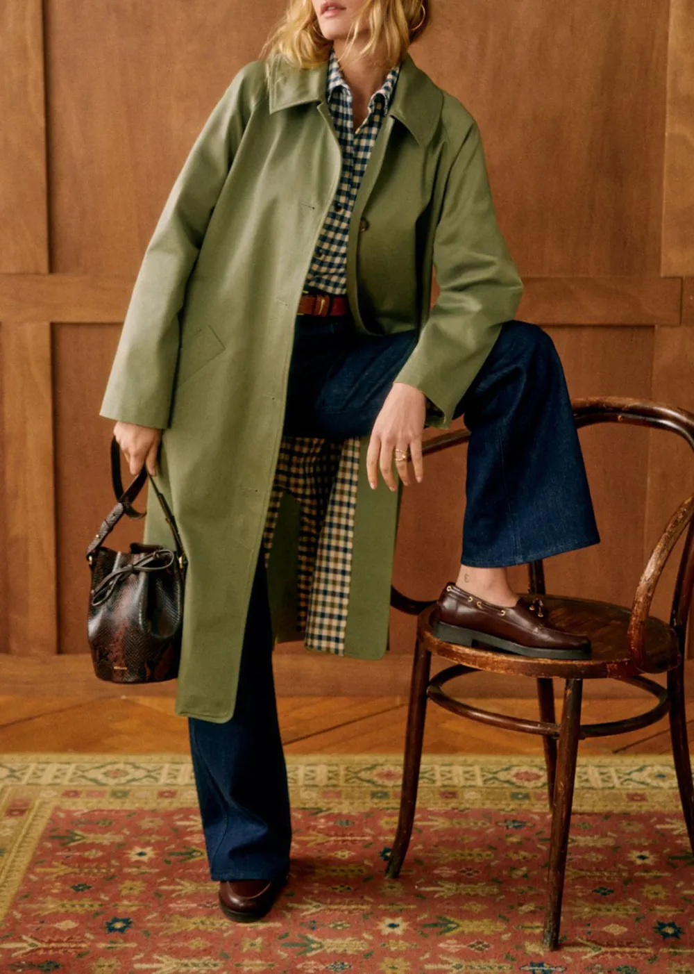 Dark Khaki  Oversized Trench Coat