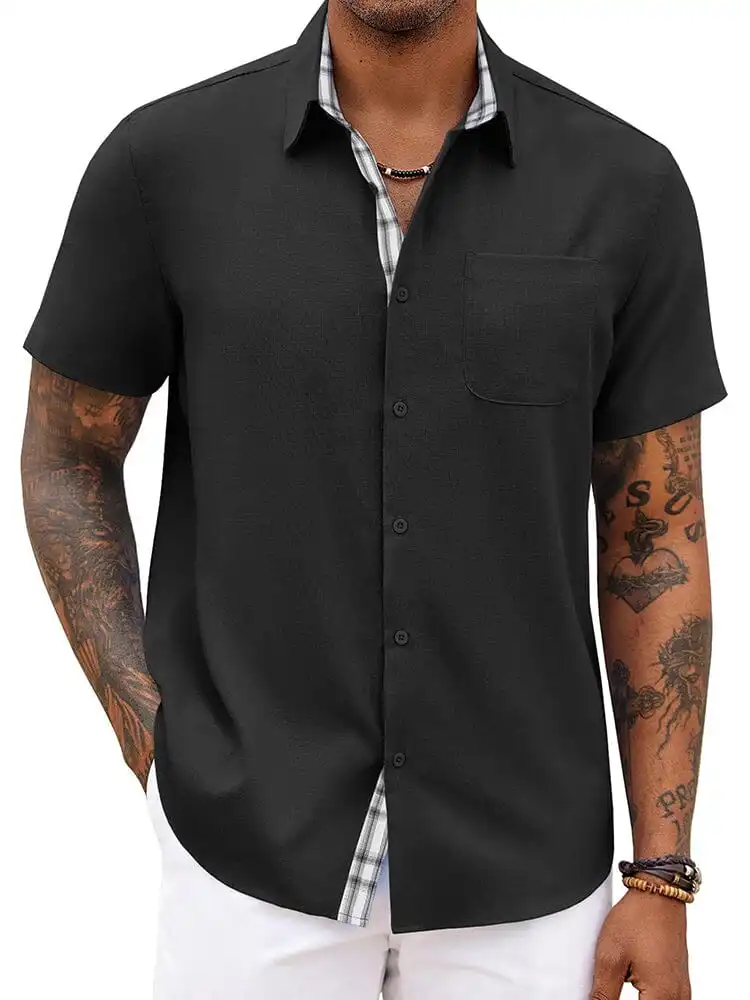 Casual Plaid Splicing Shirt