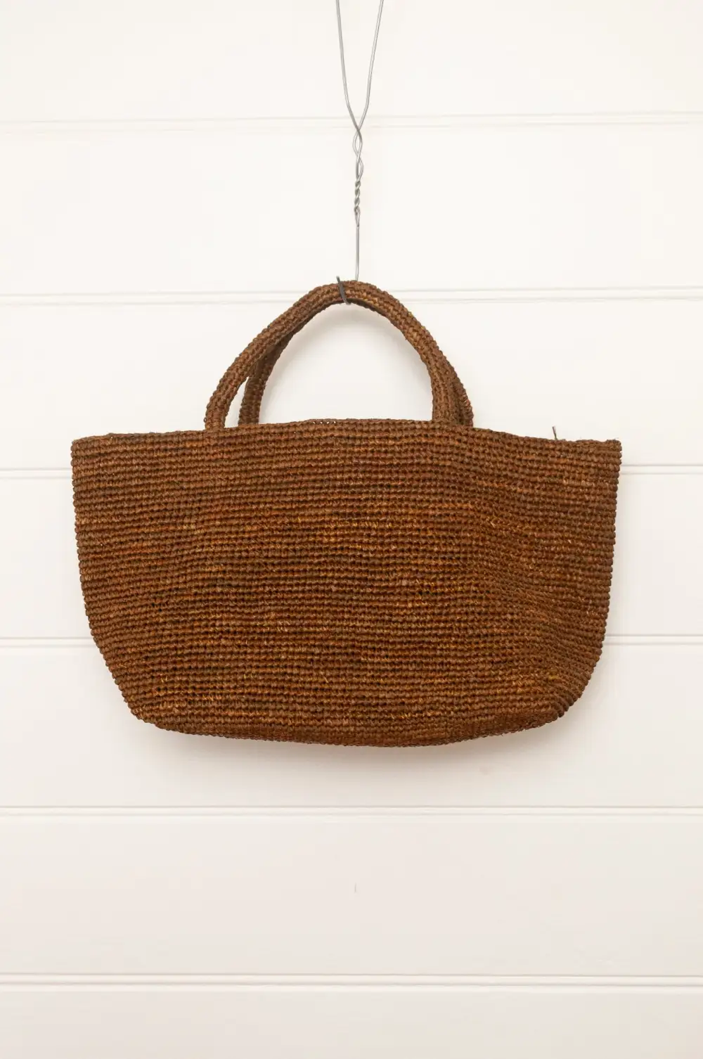 Crocheted Raffia Tote Bag