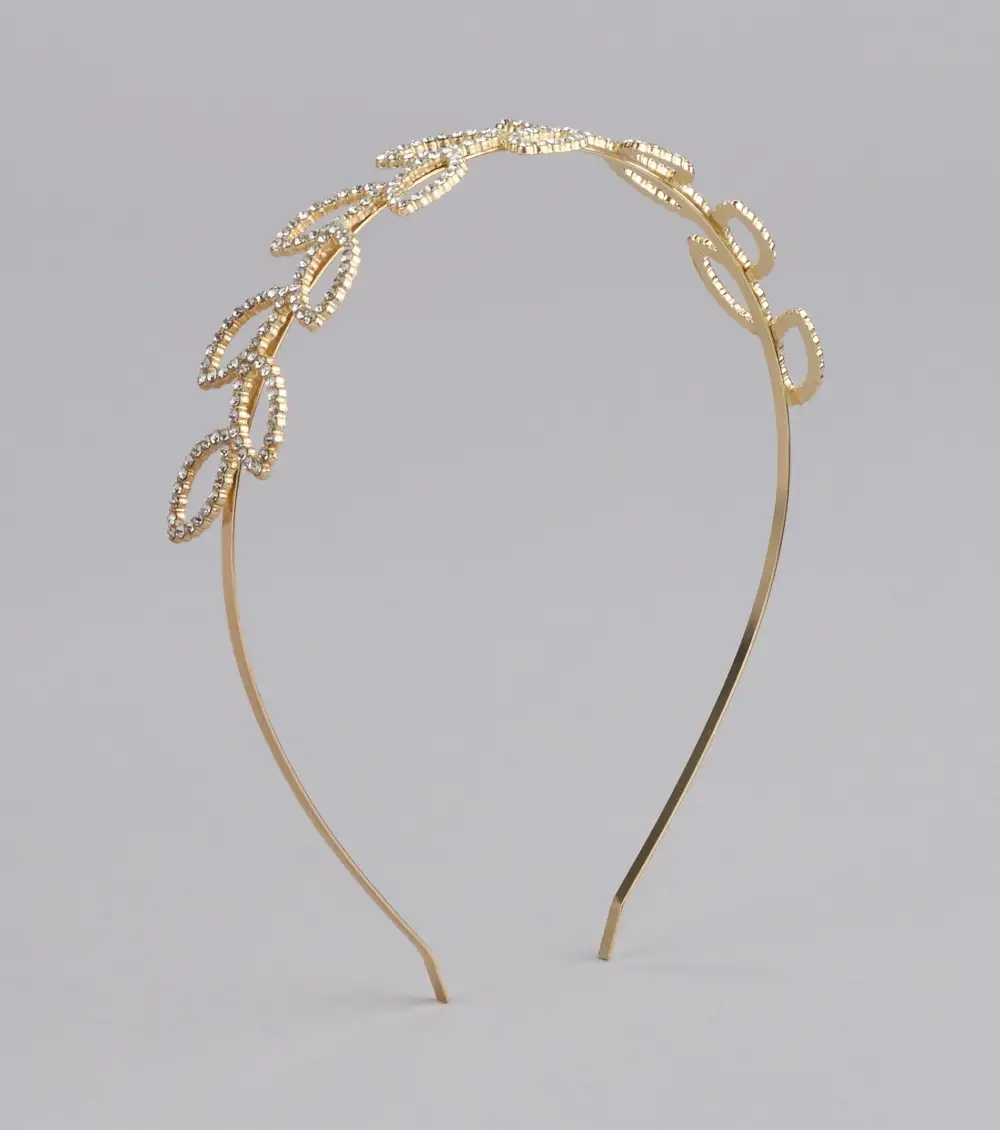 Crowning Moment Rhinestone Leaf Headband