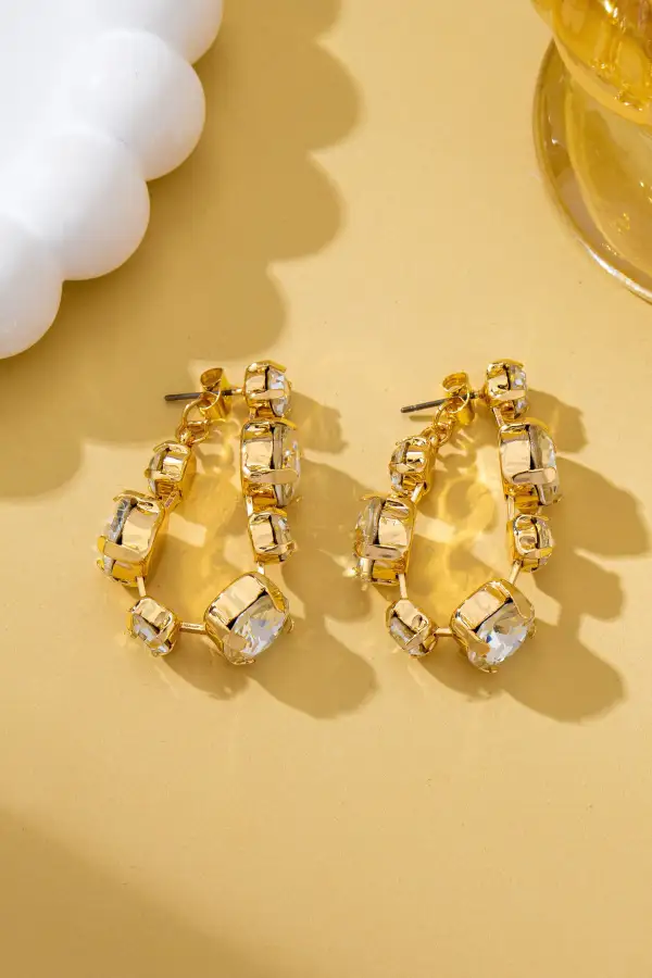 Cascading Round Cut Crystal Drop