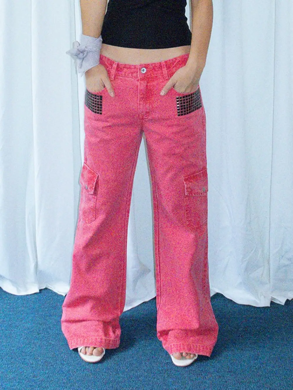 Flared Multi-Pocket Cargo Pants