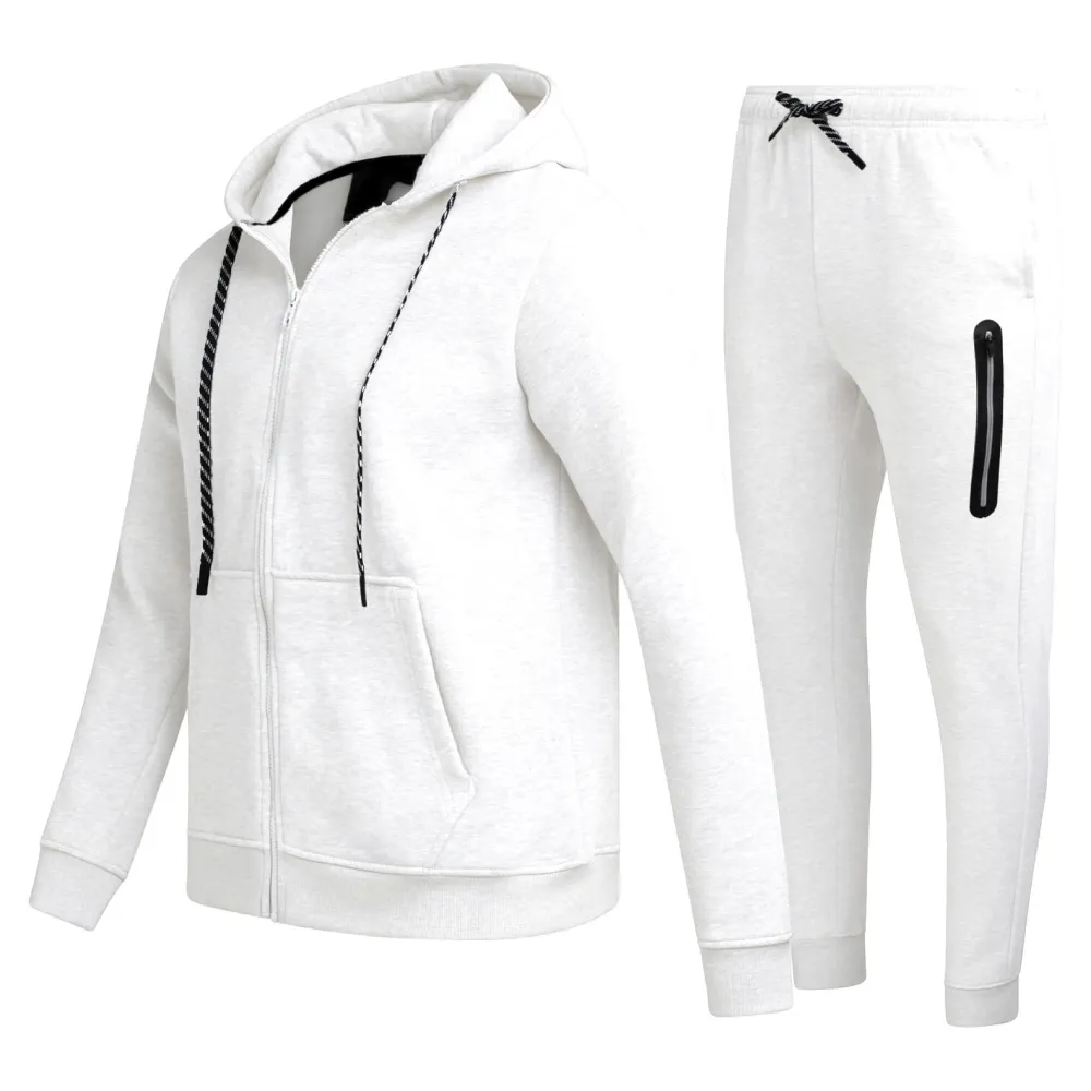 2 Piece Sweatsuit for Men with Zip Up Hoodie & Jogger Sweatpants