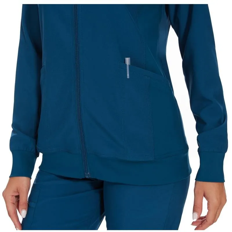 Scrub Jackets for Woman, Zip Front Nurse Jacket, 4-Way Stretch Fabric