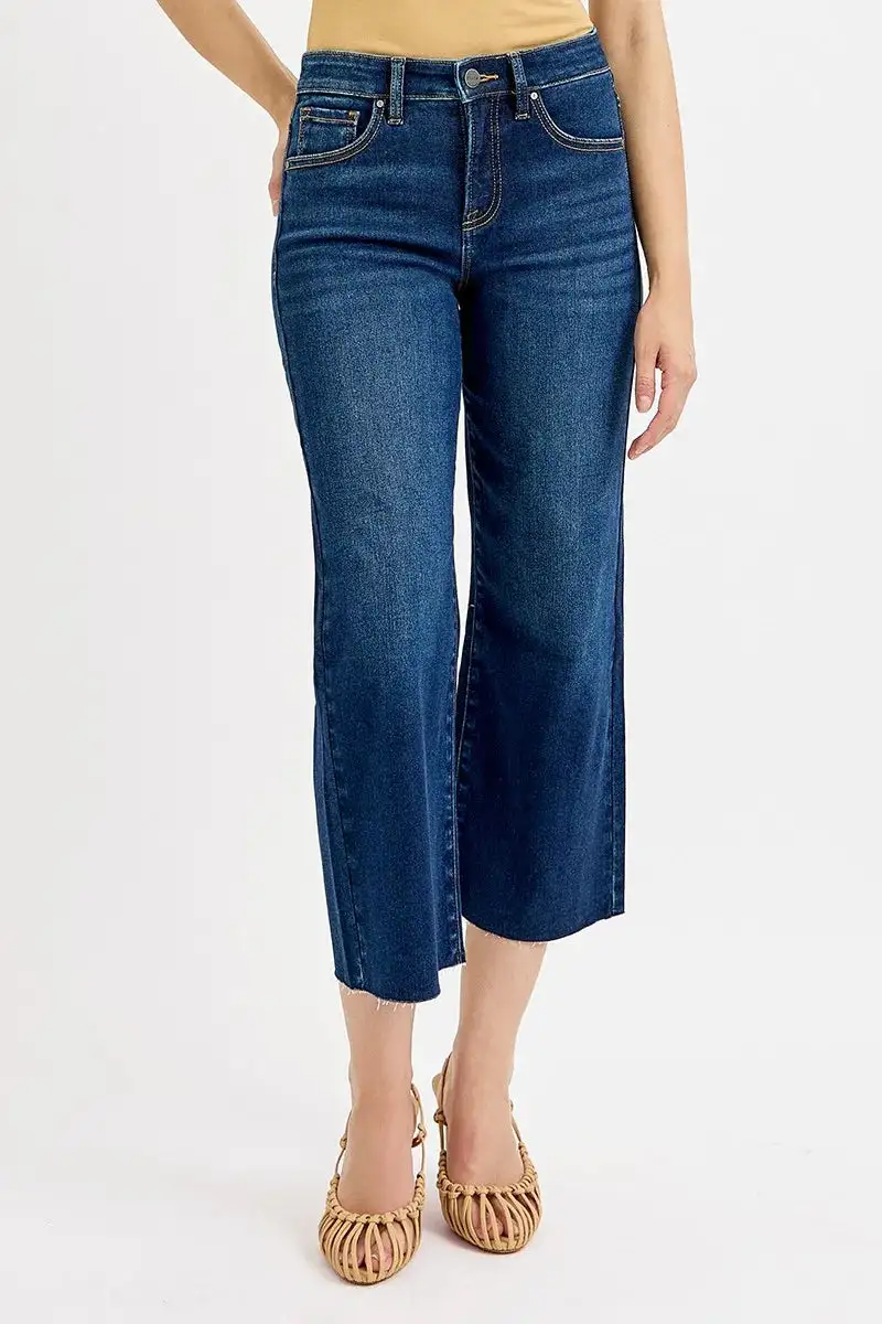 Versatile High Rise Wide Leg Jeans