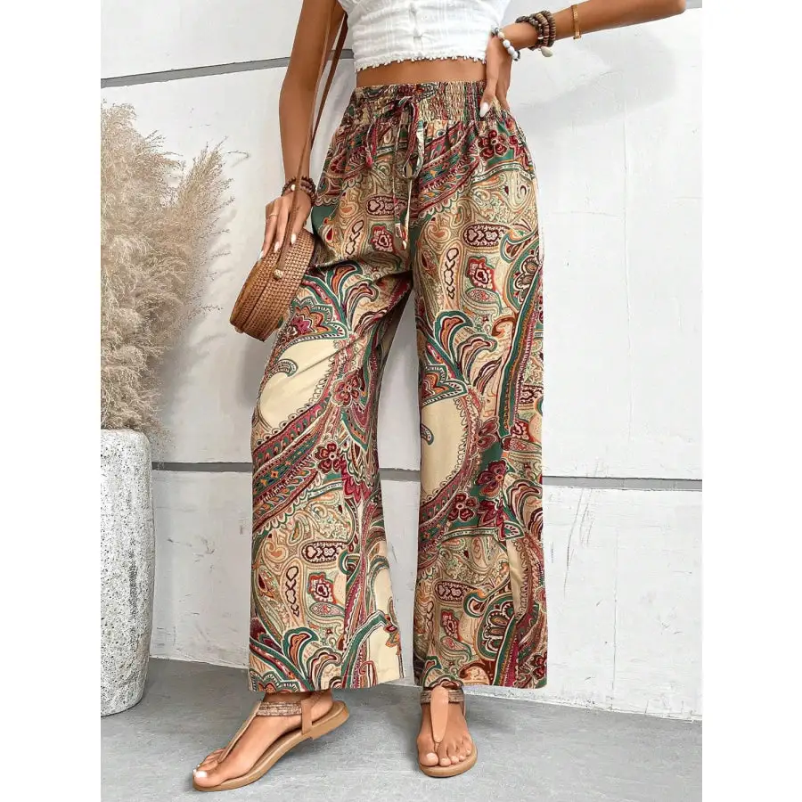 Soft Printed Wide Leg Pants