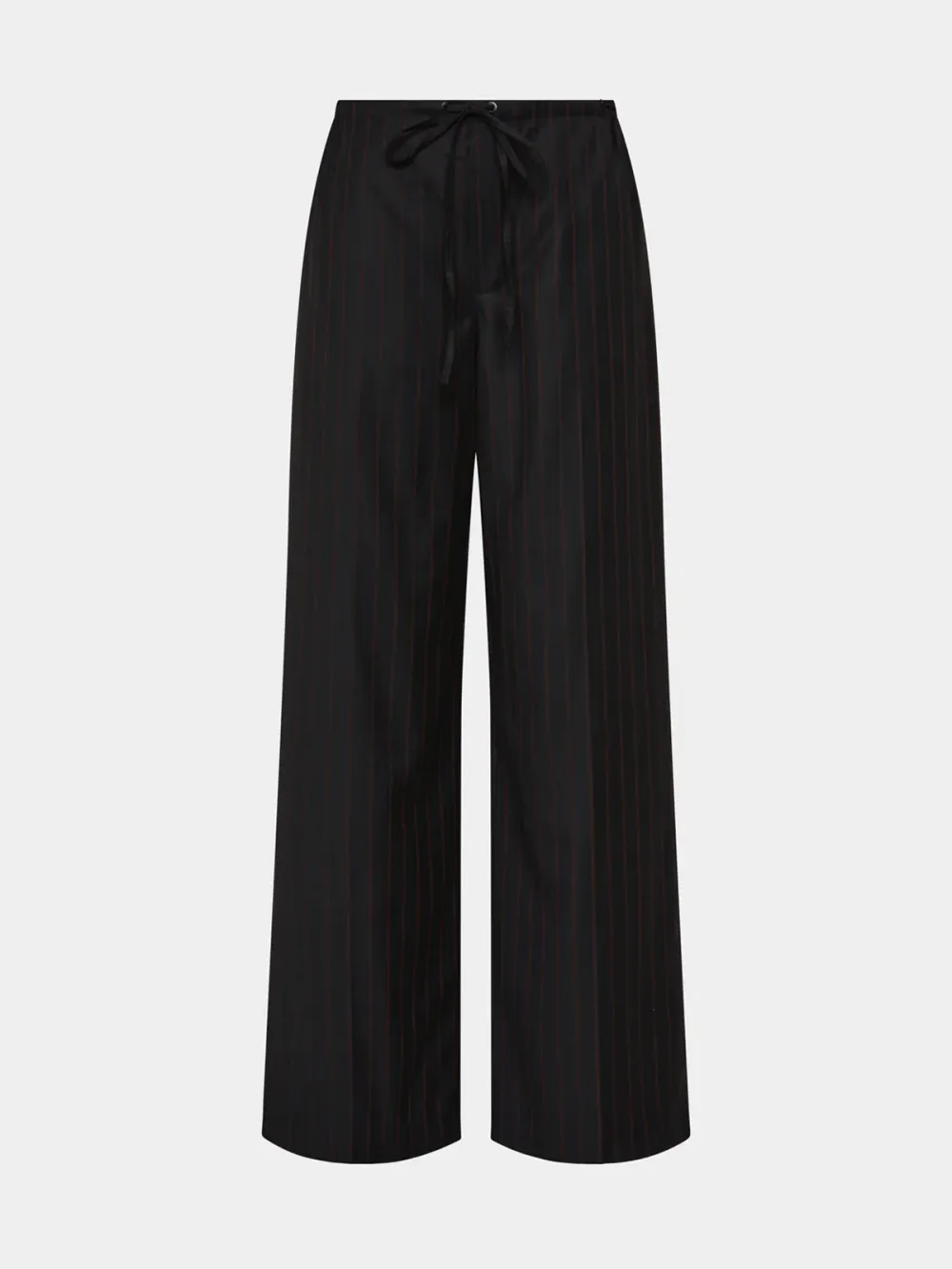 Casual Style Drawstring Pant Red Pinstripe