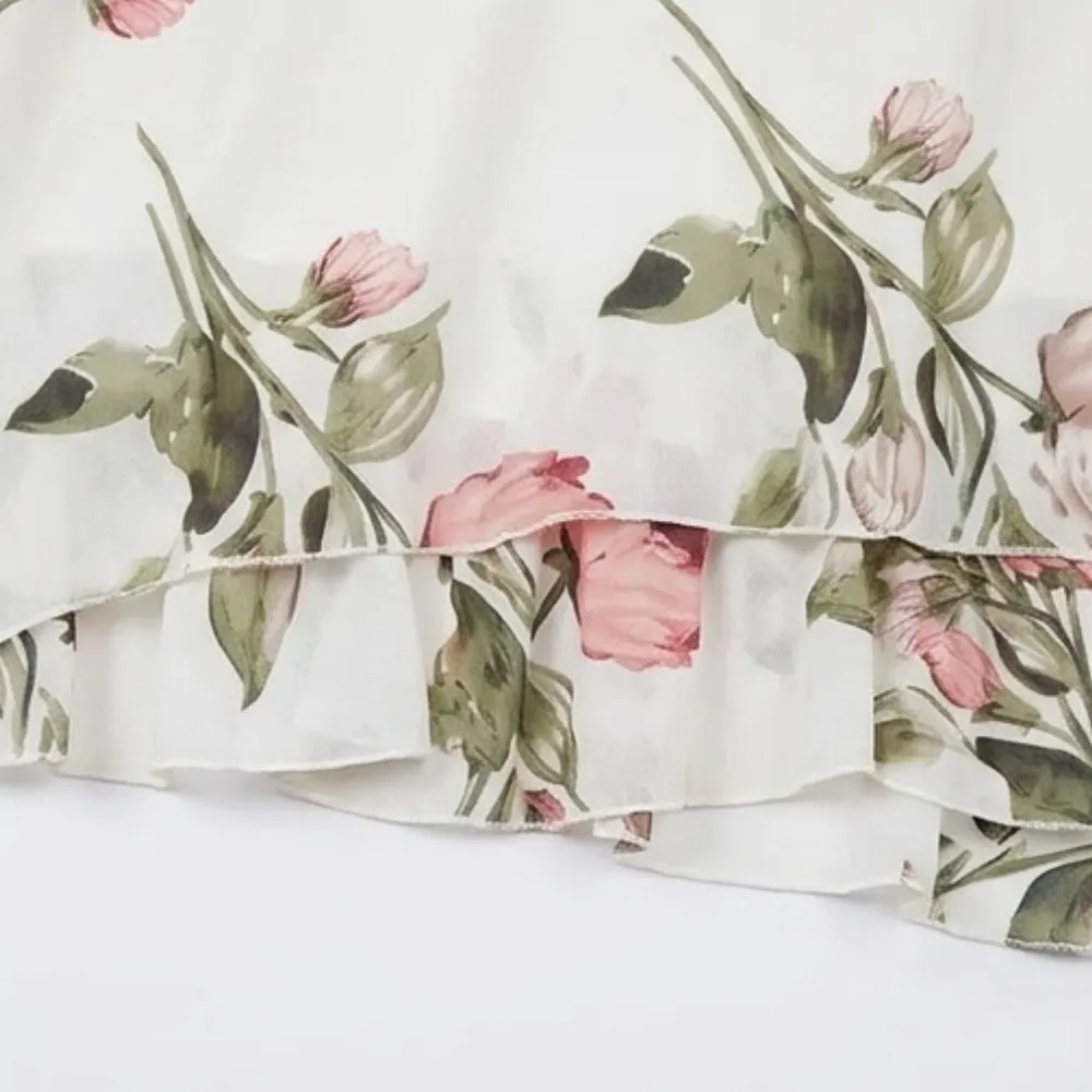 Floral Chiffon Midi Dress