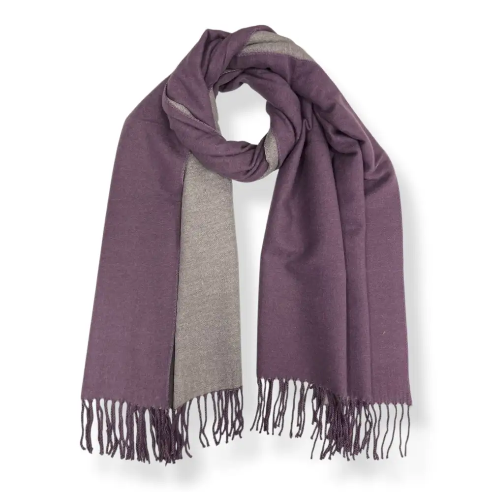 Plain Cashmere Blend Tasseled Scarf