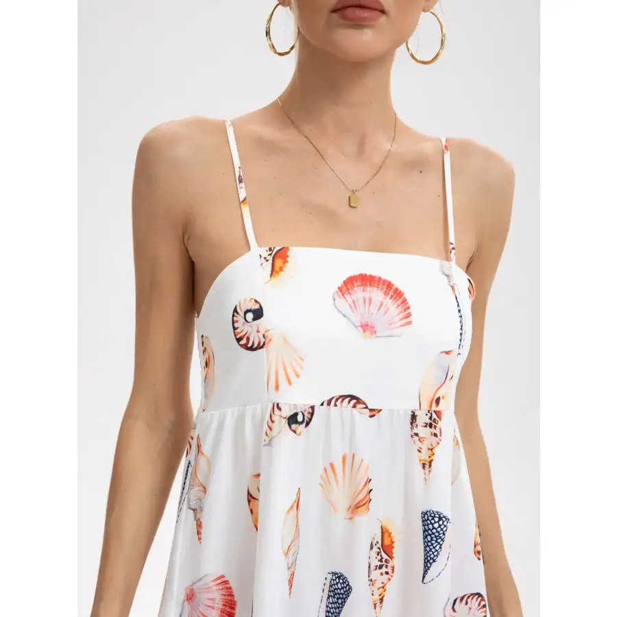 Relaxed Printed Square Neck Cami Maxi Dress