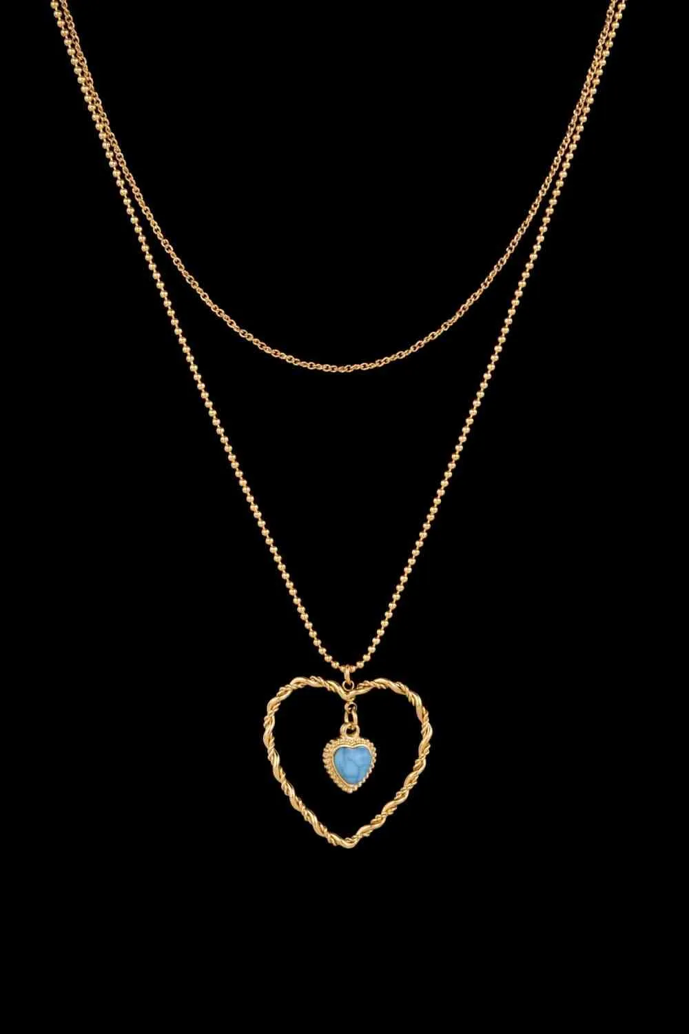 Heart Pendant Stainless Steel Necklace Elegant