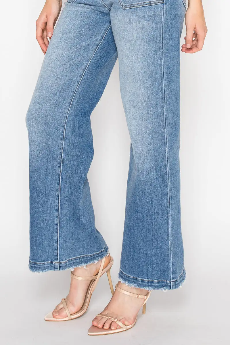 Weekend High Rise Wide Leg Stretch Denim Jeans