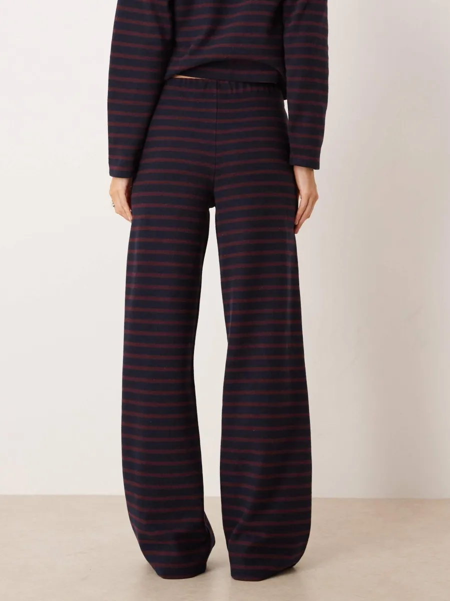 Stripe Wide-Leg Pants