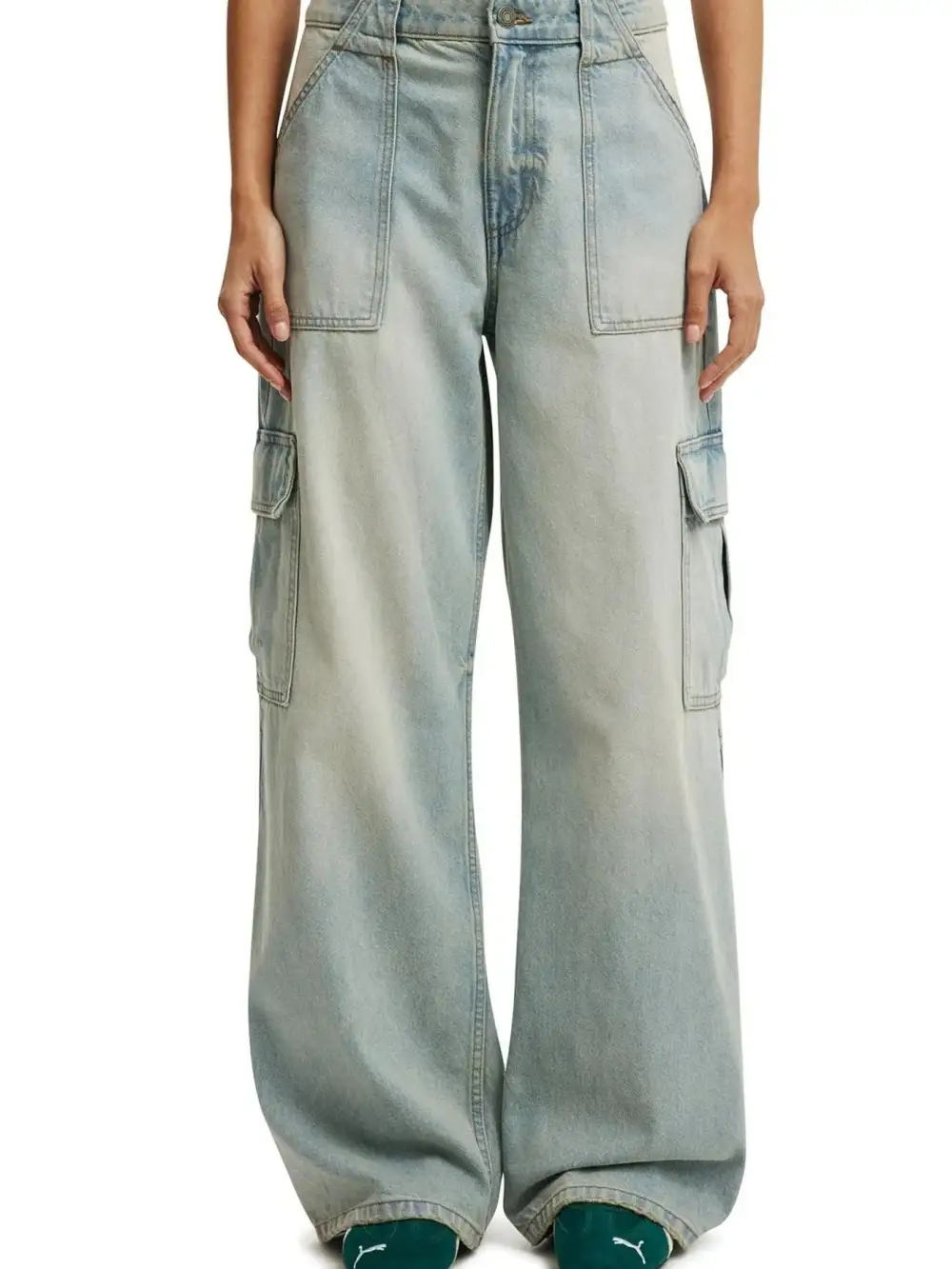 Tailored Wide Leg Denim Jeans