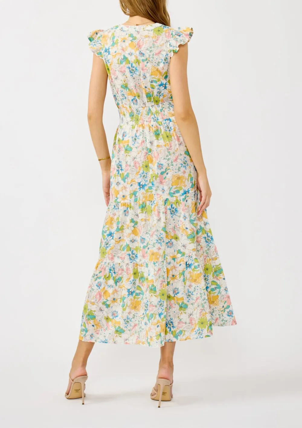 Ruffle Floral V-Neck Dress