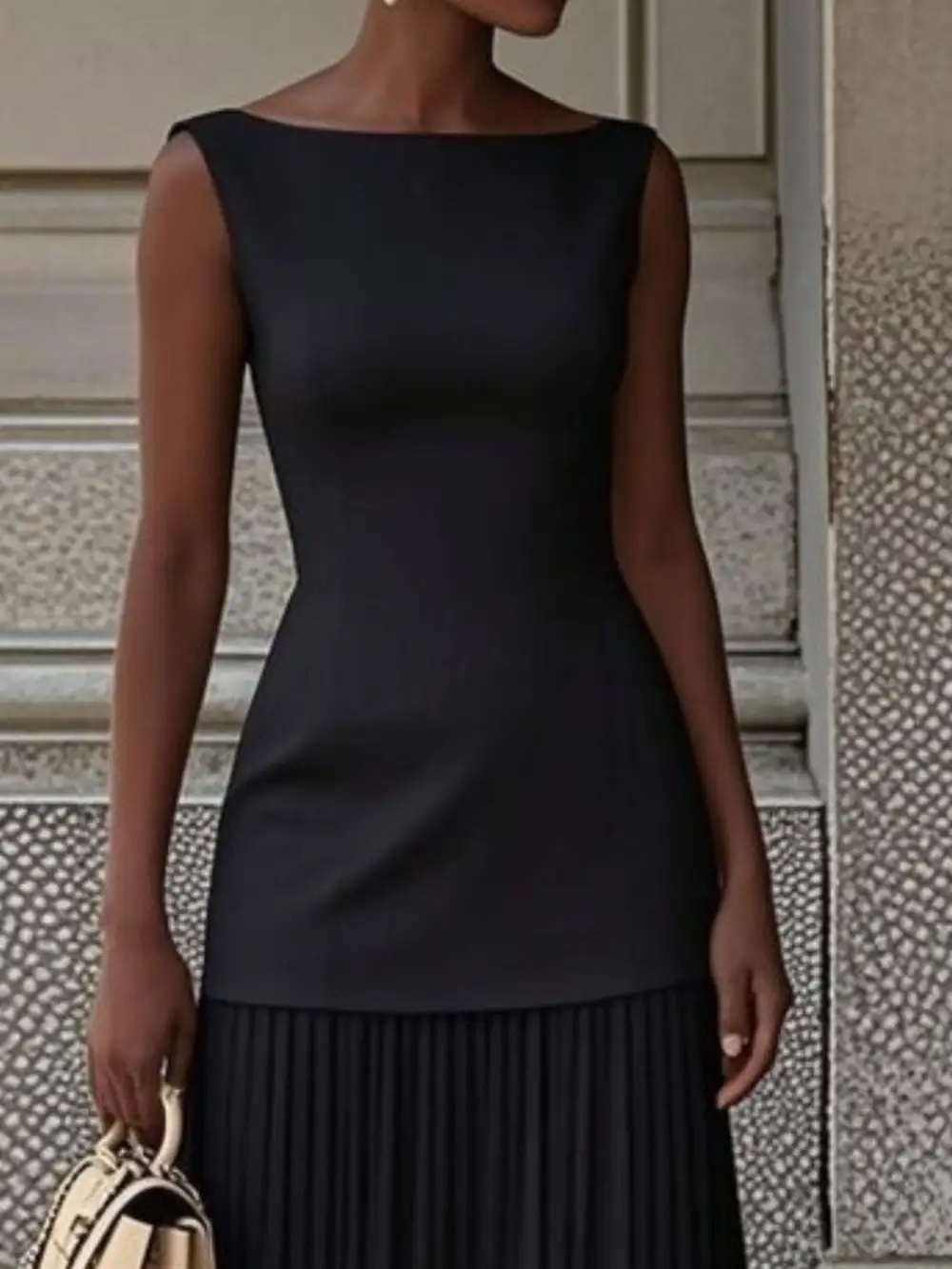 Pleated Sleeveless Maxi Dress