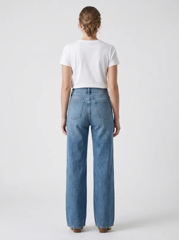 Modern-Profile High-Rise Wide-Leg Denim Jeans