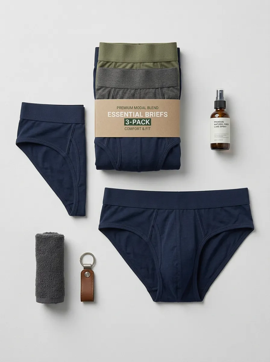 Men's Modal Blend Solid Color 3-Pack Briefs