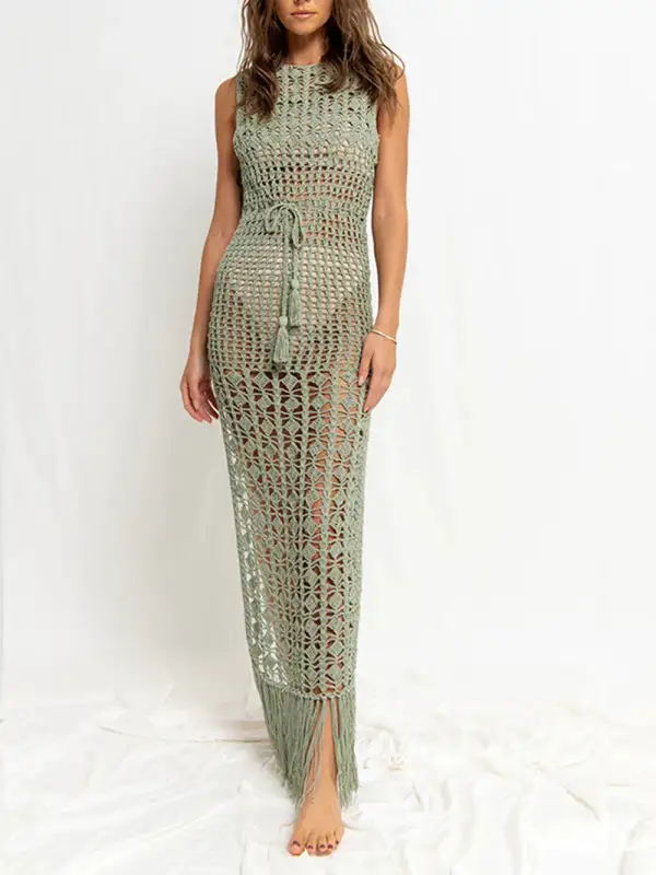 Coverup Tassel Maxi Dress Swim Cover Up