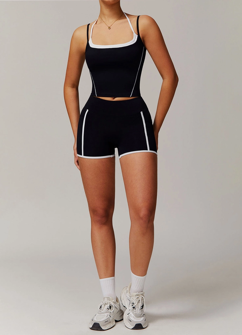Adjustable Halter Top with High Waist Leggings Set