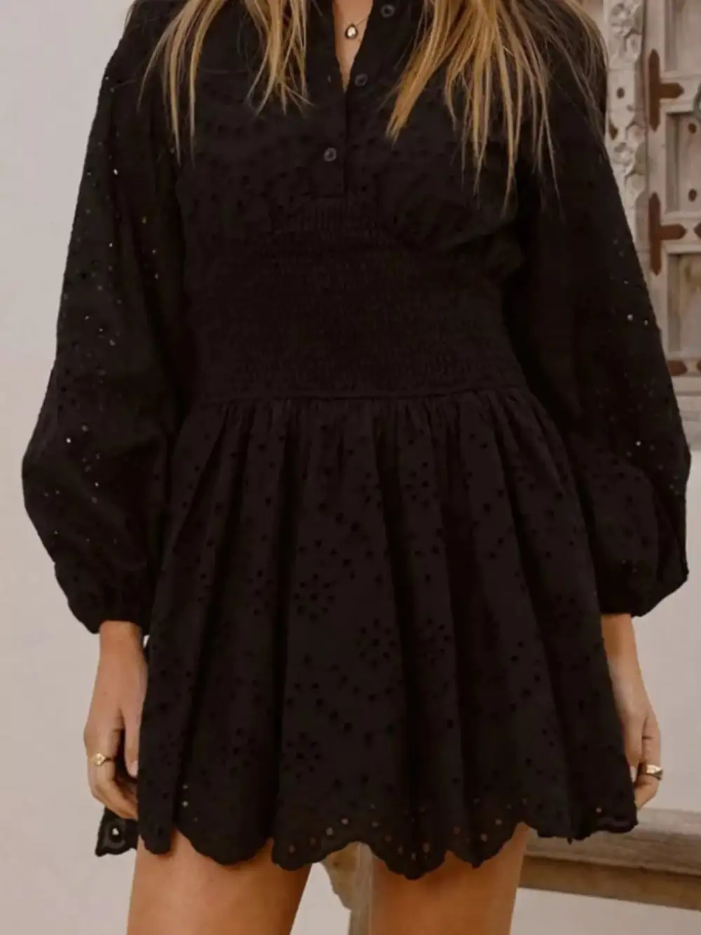 Eyelet Mini Dress
