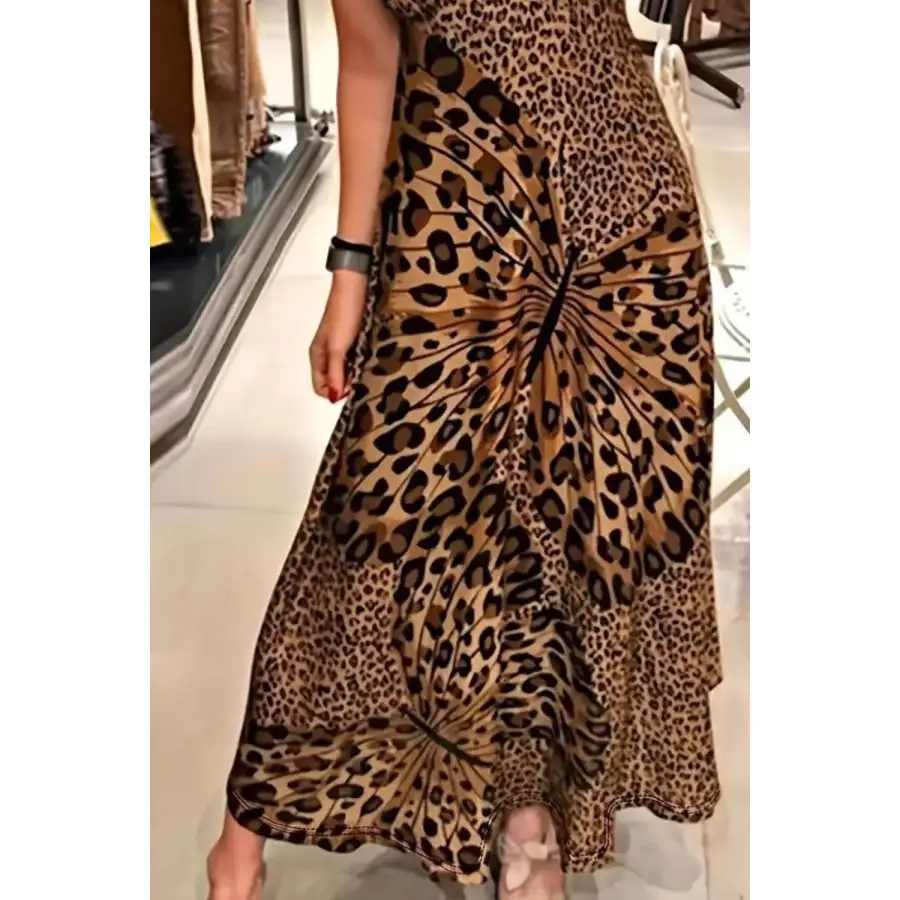 Butterfly Leopard Maxi Cami Dress