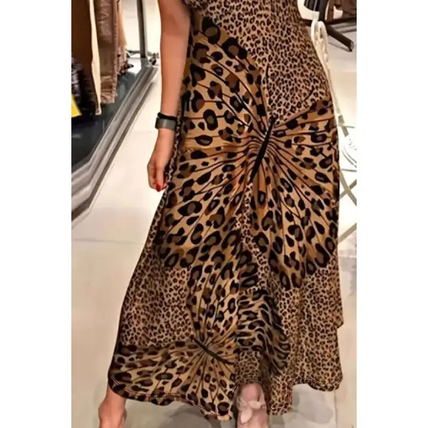 Butterfly Leopard Maxi Cami Dress