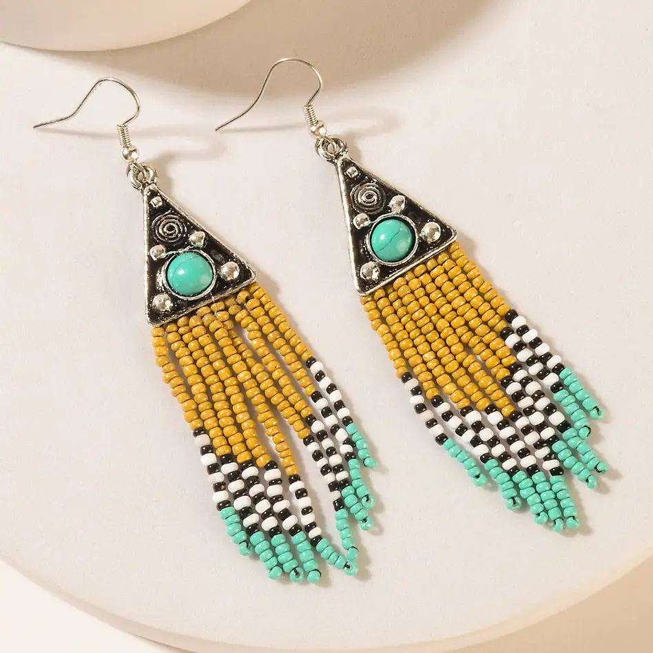 Streamlined Delicate Floral Fringe Earrings