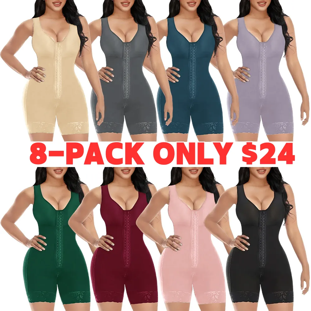 Women's Tummy Control Full Shapewear Butt Lifter with Zipper Crotch