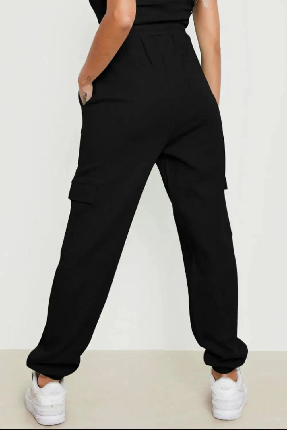 Polished Drawstring Pocket Detail Pants