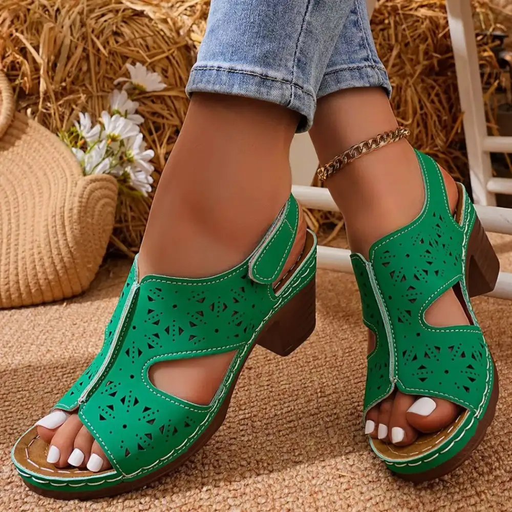 Refined Refined Distinctive Everyday Open Toe Block Heel Sandals