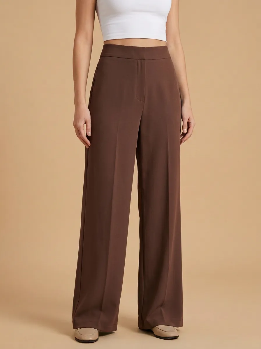 Women’s Relaxed Fit Printed Wide Leg Trousers