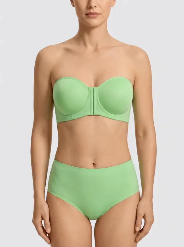 Women's Molded-Cup Secure-Fit Front-Closure Strapless Bra