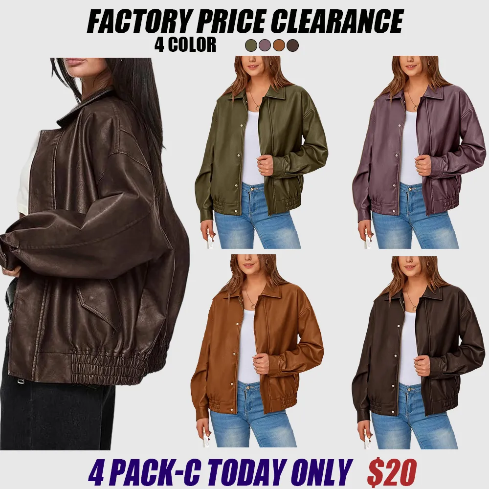 Women'S Faux Leather Motorcycle Jacket