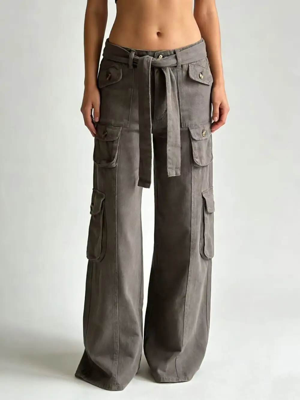 Washed Wide Leg Denim Jeans