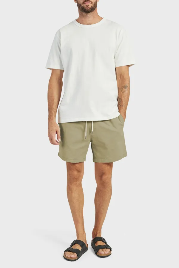 Khaki Cotton Drawstring Short