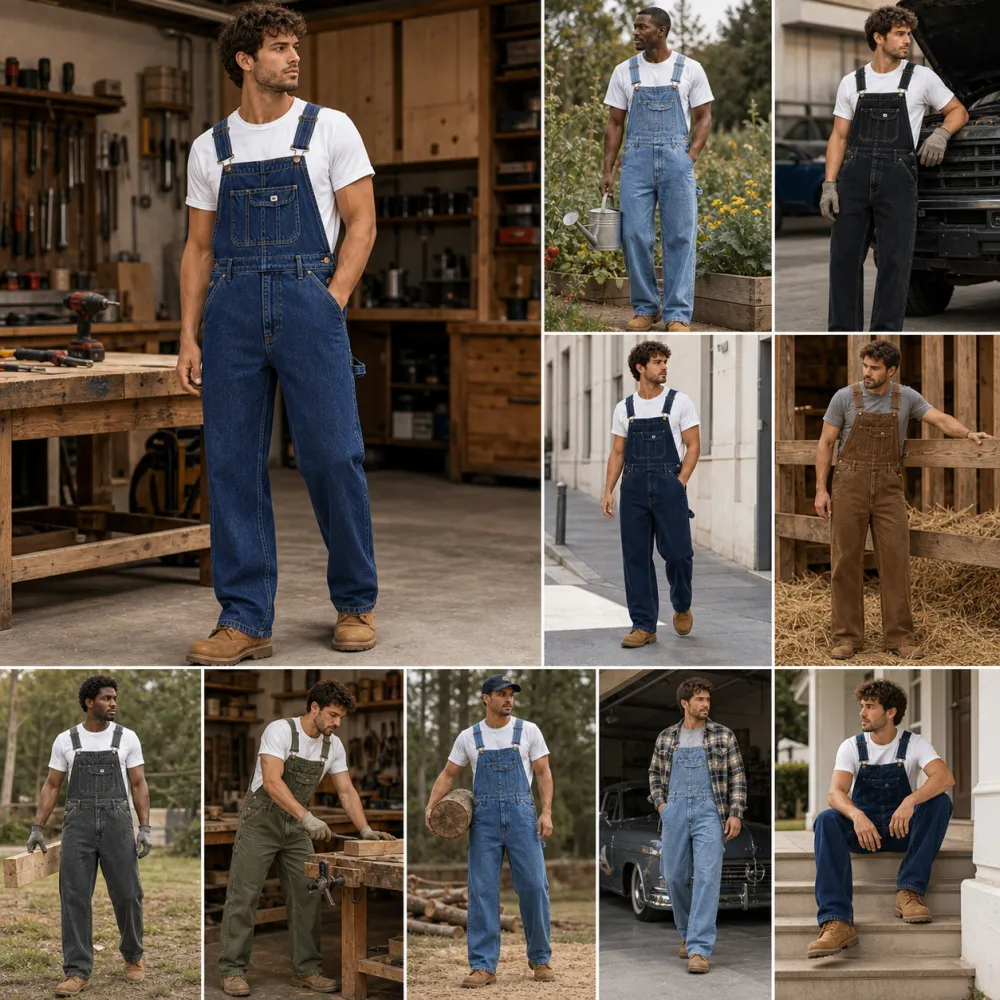 Men's Denim Bib Overalls Regular Fit Workwear