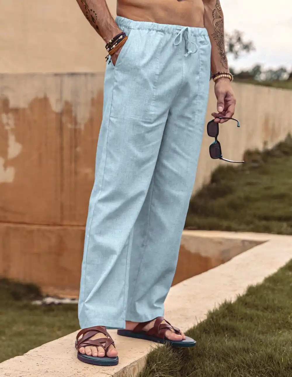Linen Waist Yoga Pants