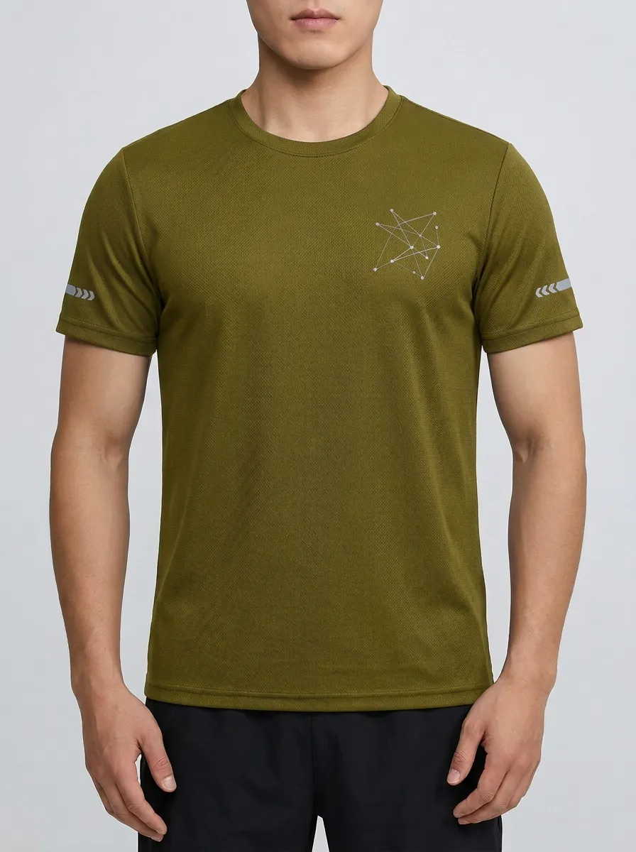 Men's Geometric Constellation Printed Reflective Quick-Dry Sports T-Shirt